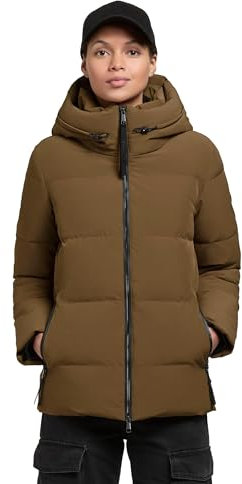 khujo Damen Winterjacke warme Steppjacke mit verstellbarer Kapuze Fanc2-YM Rich Green Gr. L