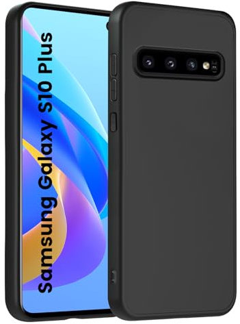 HuwaiH Handyhülle für Samsung Galaxy S10 Plus Hülle, Anti-Schock, Antikratzer, Anti-Rutsch Schutzhülle, Unterstützt kabelloses Laden, Anti-Fingerabdruck Case für Samsung S10 Plus(Schwarz)