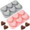 Lot de 2 moules en silicone en forme de cœur, mini moule à glaçons, moules à bonbons, moules à chocolat, moules à bougies DIY pour accessoires de pâtisserie (gris rose)