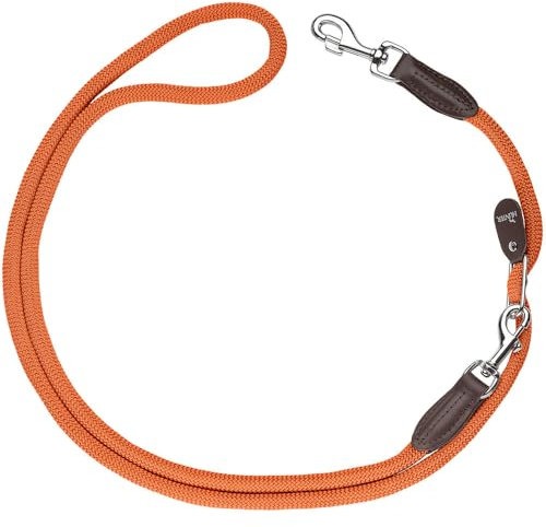 HUNTER Vario-Hundeleine Freestyle, Farbe: orange, stufenlos verstellbare Länge, Robustes & griffiges Tau, wetterfest & pflegeleicht, perfekt für Alltag & Training, Größe: 10/260