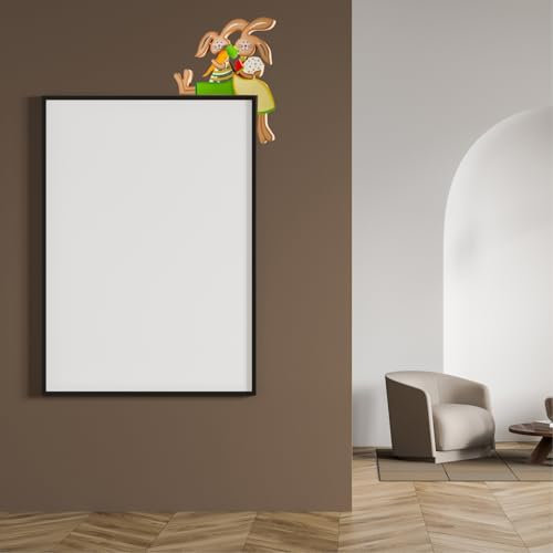 Drawelry Türrahmen Holz Weihnachts Dekoration mit Osterei Hase Tulpe Figur Holzskulptur Herbstdeko Türecke Tür Fenster Hängende Ornament Weihnachten Ostern Heim Deko Geschenke (C, Rechts)