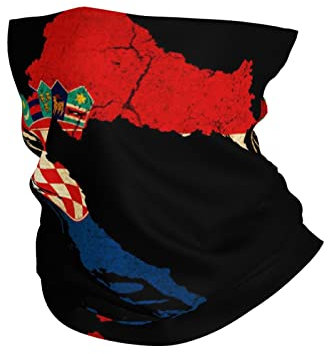 Schlauchschal Kroatien Karte Umriss Flagge Halstuch Stilvoll Headwrap Sportarten Röhrenschal, Für Motorrad, Outdoor, Erwachsene, 26x30cm