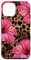 Luxury Summer Leopard And Pink Hibiscus Flower Floral Case for iPhone 12 mini