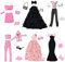 20 Stück Puppen Kleidung und Zubehör, Enthält 3 Abendkleider 2 Sets von Freizeitoberteilen und Hosen 1 Modisches Set 6 Schuhe 8 Accessoires für 11.5 Zoll Mädchen Puppen