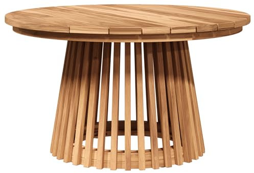 vidaXL Runder Gartencafé Tisch Ø70 x 40 cm aus massivem Teakholz – wetterfest, modernes Design, gemütlich für 4 Personen. Ideal für Balkon und Terrasse oder den Essbereich im Freien.