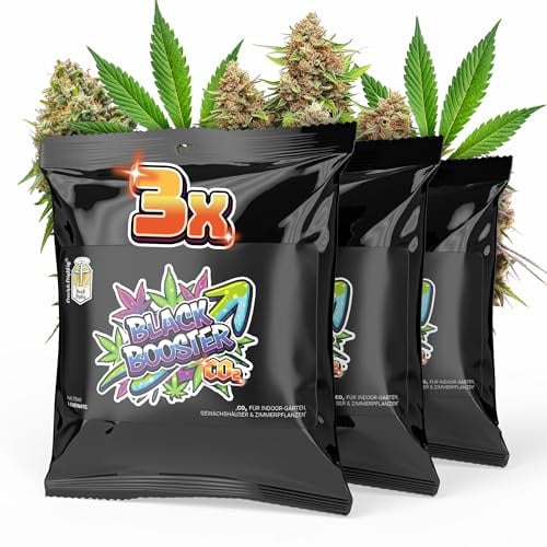 Hoch & Highlig Black Booster CO2-Beutel für Pflanzen – 3er Set - Natürliche CO2-Quelle für Indoor-Grow, Zimmerpflanzen & Gewächshaus – Dicke Buds und fettere Blüten