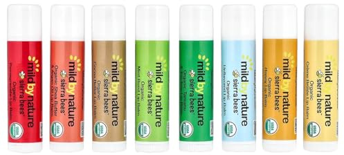 Sierra Bees™, Organic Lip Balms Combo Pack, 8 Pack, 0.15 oz (4.25 g) Each, Mild By Nature
