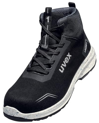 Uvex 1 sport Sicherheitsschuh S2 – sportlicher & leichter Arbeitsschuh, wasserabweisend, atmungsaktiv, metallfrei, ESD, energierückgebend, rutschhemmend, Damen Herren - Weite 11