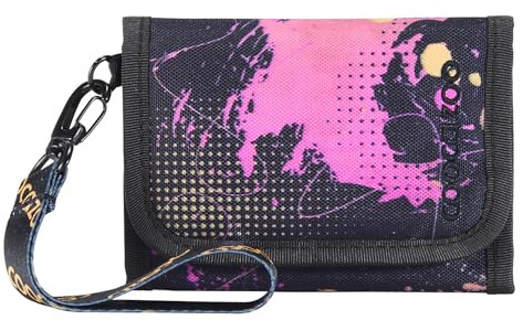 coocazoo Geldbörse „Colour Drift”, schwarz, Portemonnaie mit Sichtfenster innen & außen, Münzfach & Kartenfächern, Klettverschluss, ab der 3. Klasse