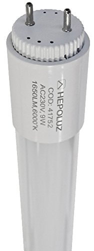 Hepoluz 41752 - Tubo led cristal 9w t8 60cm 6000k