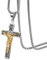 JewelryWe Schmuck Herren Halskette Katholische Jesus Christus auf INRI Kreuz Kruzifix Edelstahl Anhänger mit 22 Zoll Kette Gold Silber