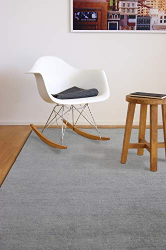 floor factory Gabbeh Teppich Karma grau 200x200 cm - handgefertigt aus 100% Schurwolle