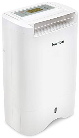 Ivation 19 Pint Small-Area Desiccant Dehumidifier Compact and Quiet - with Continuous Drain Hose for Smaller Spaces, Bathroom, Attic, Crawlspace and Closets - for Spaces Up to 410 Sq Ft