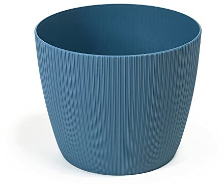 Lamela Übertöpf Magnolia Jumper | Durchmesser: 16cm, Höhe: 14cm | Farbe: Marine, Blau, Marineblau | Blumentopf für Blumen und Pflanzen | Vanage Kunststoff Pflanzkübel