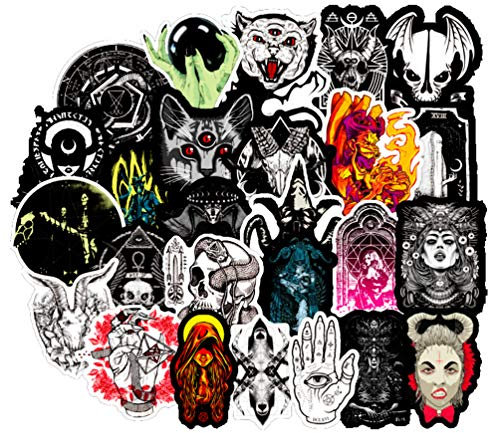 Gotik-Punk-Laptopaufkleber, wasserdicht, cooler Horror, Hexe, Totenkopf, Aufkleber für Wasserflaschen, Computer, Hydroflaschen, Telefon, Fahrrad, Dekoration, 50 Stück