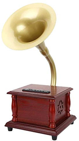 Speakers Portable Home Speaker Gramophone Shape Stereo Speaker Sound Music Box Home Theater Speaker for Desktop Laptop Tv Cellphone