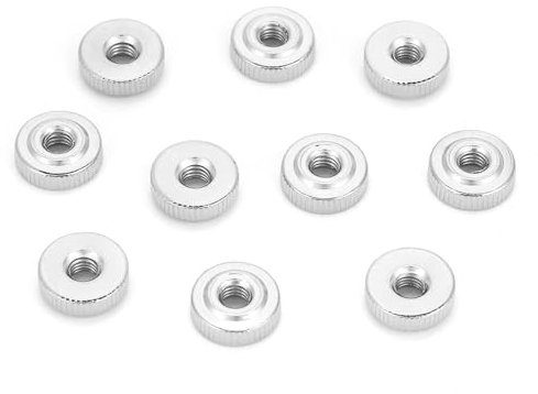 ViaGasaFamido Dado zigrinato 10 Pezzi, Dadi zigrinati tondi, Dadi zigrinati GB807 M3 M4 M5 M6 M8 M10 in Acciaio al Carbonio Dado zigrinato(M410pcs)