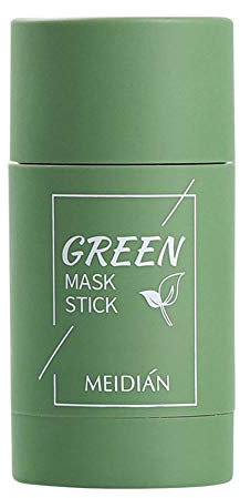 Surakey Grüner Tee Purifying Clay Stick Mask Ölkontrolle Gesichtsmaske, Green Tea Stick Deep Cleansing Anti-Akne-Maske Fine Solid Mask, Aubergine Blackhead Remover Face Mask Pores Shrink, 1 Stück