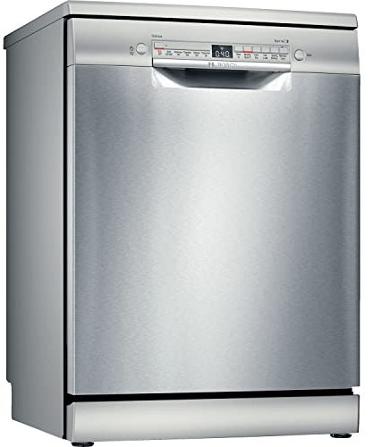 Bosch Home & Kitchen Appliances Bosch SMS2HVI66G Dishwasher, 13 place settings with Extra Dry, SpeedPerfect+, Wifi Enabled with Home Connect, Silver, Freestanding
