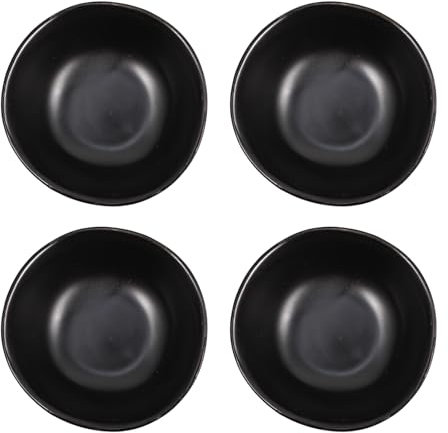 BESTonZON Lot de 4 bols en céramique pour sauce soja et apéritif - Noir