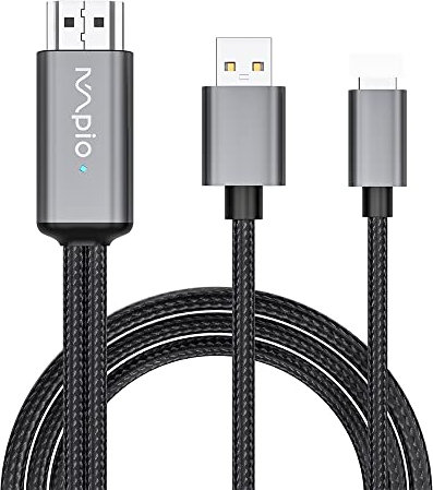 MpioLife HDMI Adapter for Pad, Phone to TV, 1080P Lighting HDMI Cabel Digital AV Adapter HDTV for Phone 12/11/X/8/7/6, Pad Air, Mini, Pro, Pod to TV, Projector, Monitor- Plug and Play