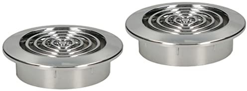 KOTARBAU® Griglia di ventilazione cromata, rotonda, diametro 45 mm, con griglia di protezione dagli insetti