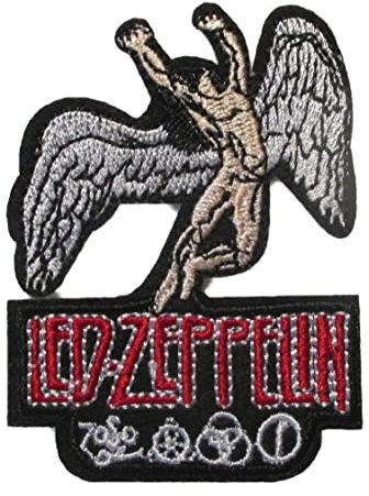 hotrodspirit - Kleiner Aufnäher LED Zeppelin Engel 7,5 x 5,5 cm Aufnäher Gruppe Hard Rock