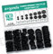 Gysxrda 170pc Rubber Grommet Kit Black Firewall Hole Plug Set 7 Sizes Electrical Wire Gasket Assortment for Car, Boat, Pump, Plumbing, Cable Wiring and Home Improvement Cord Wire Pipe Organization