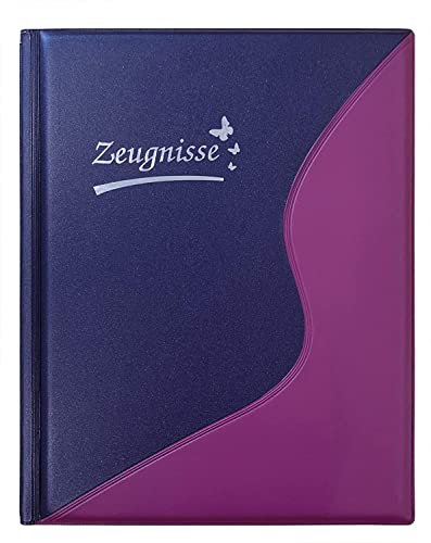 Idena 20103 - Zeugnismappe DIN A4, 12 Hüllen, violett, 2 Stück