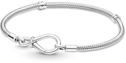 Pandora Moments Snake chain sterling silver bracelet with infinity clasp, 16