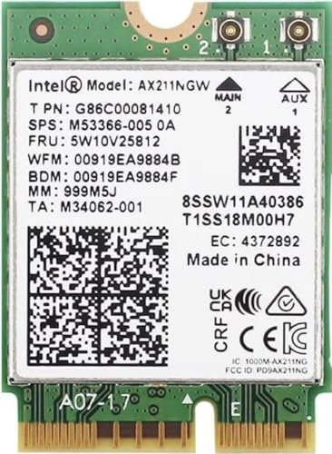 INTEL NIC WI-FI 6E AX211 2230 2x2 AX R2 6GHz + BT No vPro