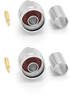 RANGEFUL 8D N-Crimp-Stecker, männlich, Rf 50 Ohm, für 8D-FB-Koaxialkabel, 2er-Packung