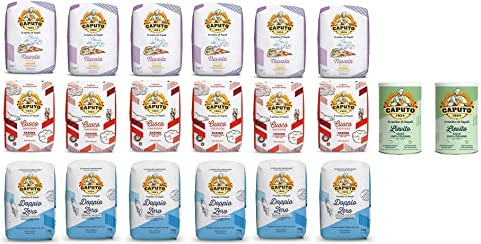 Testpaket Farina Molino Caputo Nuvola Classica Cuoco Weichweizenmehl Pizzamehl Mehl (18 x 1kg) + 2 Caputo Lievito Hefe 100g
