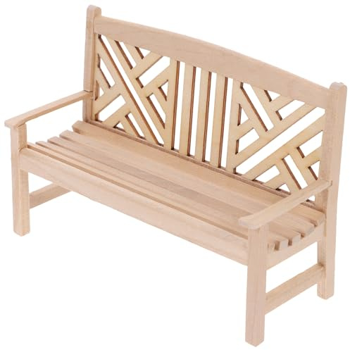 ibasenice 1 12 Scale Miniature Bench Mini Scene Furniture Model for Doll House Garden Decor Diy Craft Micro Landscape Layout Dollhouse Accessories 1 X Bench Model