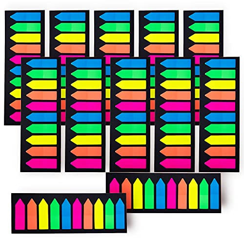 Ericter 2400 Stück Haftstreifen, Seitenmarkierer, Haftindex-Tabs, Pfeilflaggen-Tabs, 10 Primärfarben-Register, Seitenmarkierer, Lesezeichen