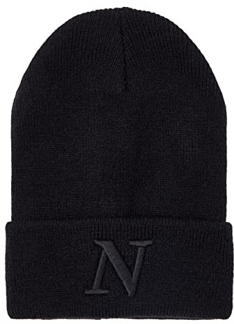 NAME IT Nknmalik Knit Beanie Noos Nknmalik Knit Beanie Noos Mütze, Schwarz, 48-49