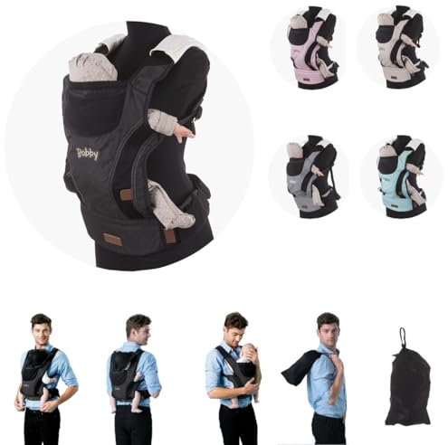 Chipolino Babytrage Bobby 4 in 1, Bauch- und Rückentrage, ab 4 bis 24 Monate, Farbe:schwarz