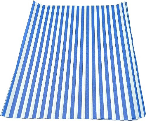 1000 x Blue Striped Greaseproof Burger Wraps | Chips Basket Liner Oil Resistant Tray Liner | Sandwich Snacks Freshness Food Safe Food Wrapping Paper Sheets 250 x 320mm