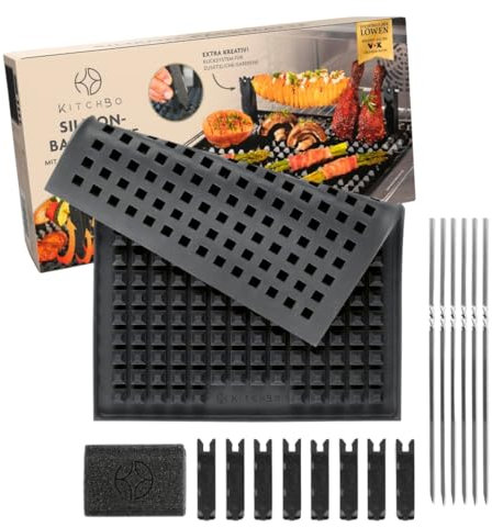 KitchBo Starter Set XXL innovative Silikon Backmatte | Wiederverwendbare Backunterlage mit modularem Stecksystem, multifunktionaler Einsatzbereich, spülmaschinenfest | Rundum knusprig aus dem Backofen