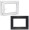 Fenster auf Alupl Neo Energeto Profile - Kunststofffenster Anthrazit BxH 900x400 mm - Garagenfenster/Gartenhausfenster/Kellerfenster 90x40 cm 2-fach Verglast - Din Rechts - Funktion Dreh Kipp