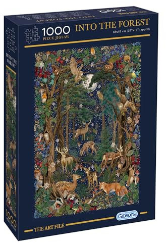 The Art File: Into the Forest | 1000 Piece Jigsaw Puzzle | Forest Animals Artwork | Sustainable Puzzle for Adults | Premium 100% Recycled Board | Great Gift for Adults | Gibsons Games