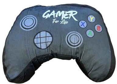Gamer Controller Shaped Cushion Pillow | Super Soft Two Sided | Controller Design | Perfect for Any Gamer's Room Or Bedroom, Multi, 40 x 32cm
