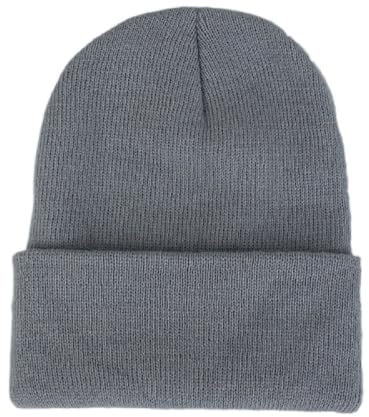 ZCSOWE 1 Herren Winter Strickmütze ohne Krempe (Grau) - Modisch vielseitig und warm Essential Wintermütze