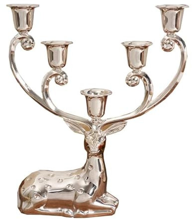Kandelaber Metall Kerzenständer Hirsch Skulptur Kerzenhalter 5 Arme Kandelaber Dekorativer Kerzenhalter