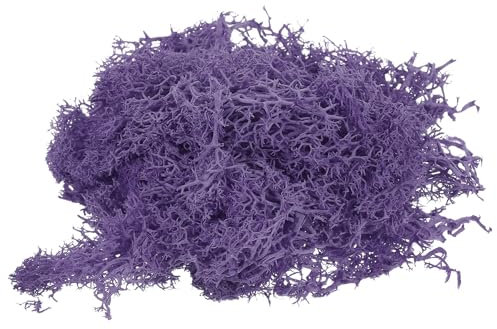 sourcing map 0,35 Unzen künstliches Moos, Kunstmoos, natürliches konserviertes Moos für Bastelarbeiten, Florale DIY-Projekte, Wanddekoration, Hochzeit, Garten, Terrarien-Dekoration (Lila)