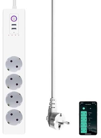 ZigBee 3.0 Mehrfachsteckdosen, ZigBee Steckdose, ZigBee Überspannungsschutz/Timersteuerung/Selbständig über die App Schaltbar, Funktioniert mit Alexa Google Home/Philillps HUE