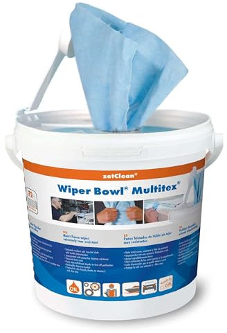 ZVG Wiper Bowl Multitex feuchte Reinigungstücher aus weichem und extrem reißfestem Vlies für die Reinigung sensibler Maschinen und Geräten im Spendereimer mit 72 Abrisstüchern (1x 72 Tücher)