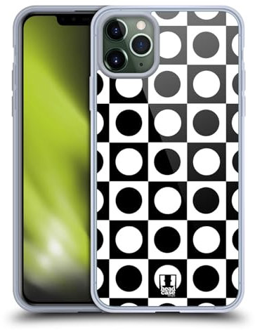 Head Case Designs Punkte Schwarz-Weiss Muster Softgelhülle Kompatibel Mit Apple iPhone 11 Pro Max Und Kompatibel Mit Magsafe Zubehör