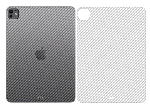 GIOPUEY Rückseite Folie Kompatibel mit iPad Pro 13 2024, [4 Stück] 0.1mm Ultradünn Carbon Muster Rückseite Folie, Kratzfest Anti Fingerabdruck rutschfest