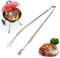 tulkdexi 30/40/50cm Grillzange Edelstahl, Grillzange mit Rädchen, Bewegliche Grillzange, Gluckaro Grillzange, Gmteo grillzange mit rädchen Extra Lange für Kochen, Grillen, Buffet, 40 cm